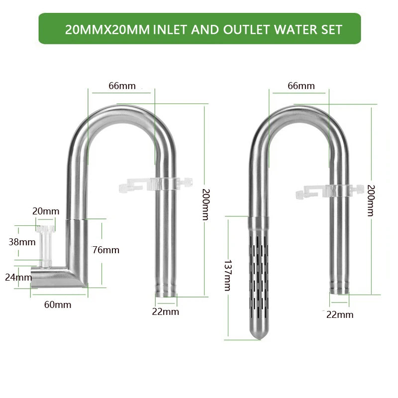 Aquarium filter Filter tube Inlet and outlet water Oil removal film Microporous anti fish and shrimp filter Fish tank supplies