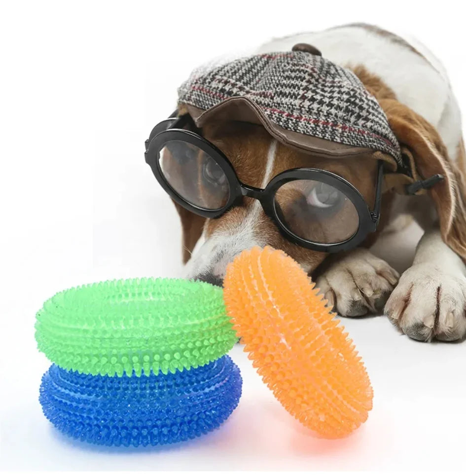 Squeaky Pet Dog Interactive Chew Toy Puppy Bite Resistant Thorn Barbed Tooth Cleaning Toy TPR Molar Chew Toys for Dogs