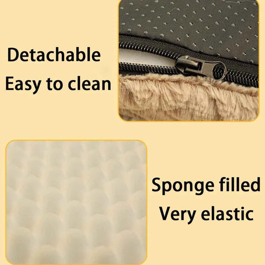 3D Foam Pet Bed With Removable Washable Faux Fur Cover Orthopedic Waterproof Dog Bed For Crate Anti-Slip Bottom Dog Bed