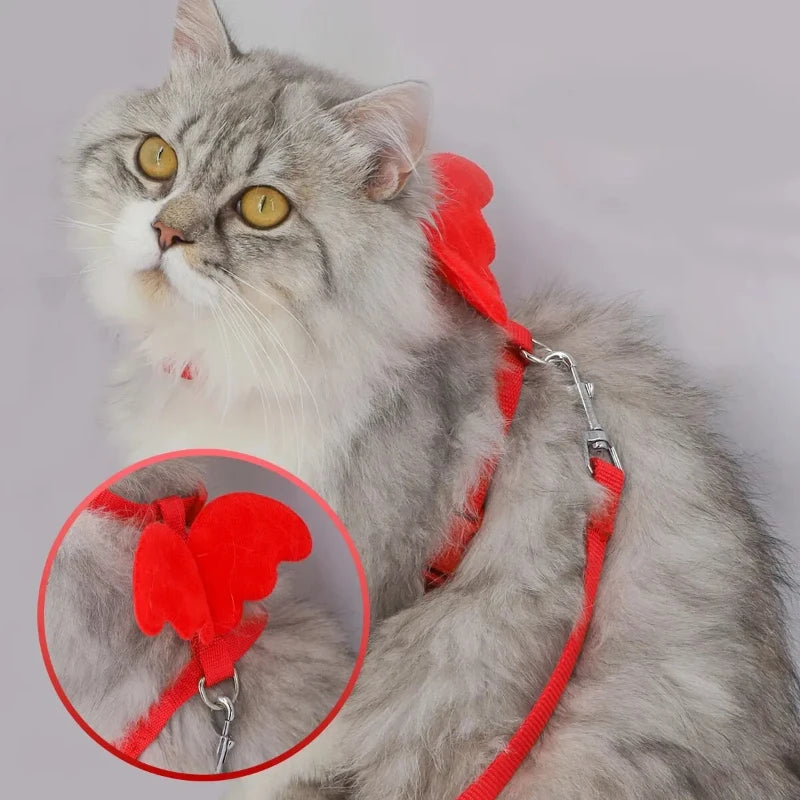 Cute Angel Wing Pet Rabbit Harness and Leash for Cats Rabbits Personalized Rabbit Harnesses Bunny Accessories Hamster Clothes