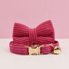 Corduroy Cat Collar with Name Plate Bell Bow Tie Personalized Custom Engraved Cat Collars for Cats