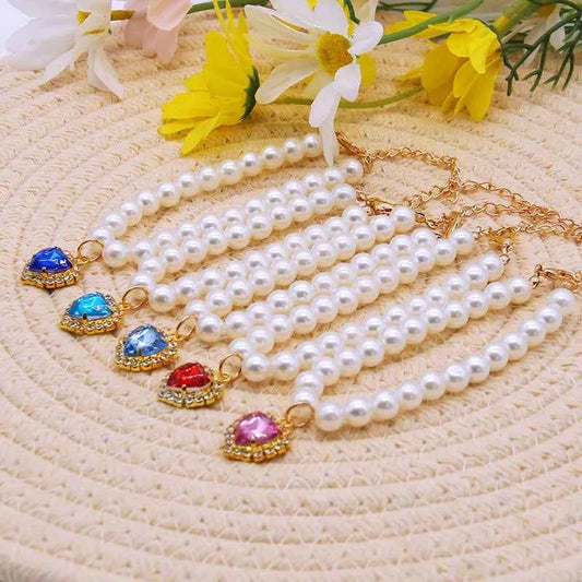 Arrival Cat Collar Cute Exquisite Pearl Necklace High Simulation Pearls Adjustable Pet Neck Decoration Summer Fashion Accessorie