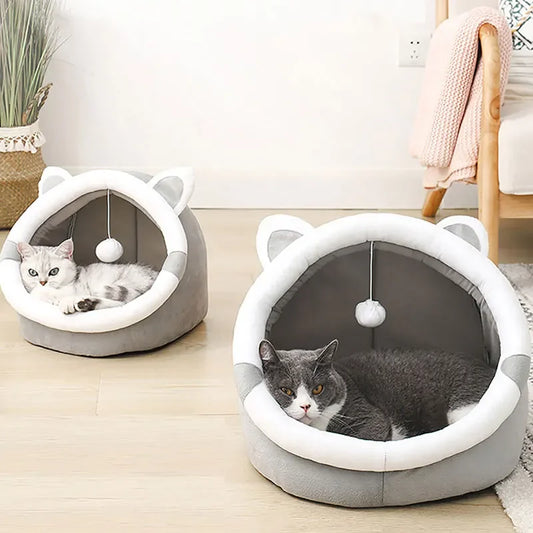 Pet Tent Cave Bed for Cats Small Dogs Self-Warming Cat Tent Bed Cat Hut Comfortable Pet Sleeping Bed Foldable Removable Washable - Play Paws Toys
