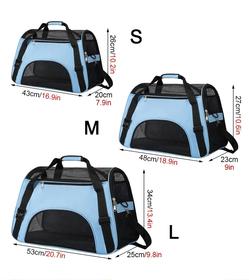 Cat Bags Portable Dog Carrier Bag Mesh Breathable Foldable Cats Carrier Bag Travel Breathable Transport Handbag - Play Paws Toys