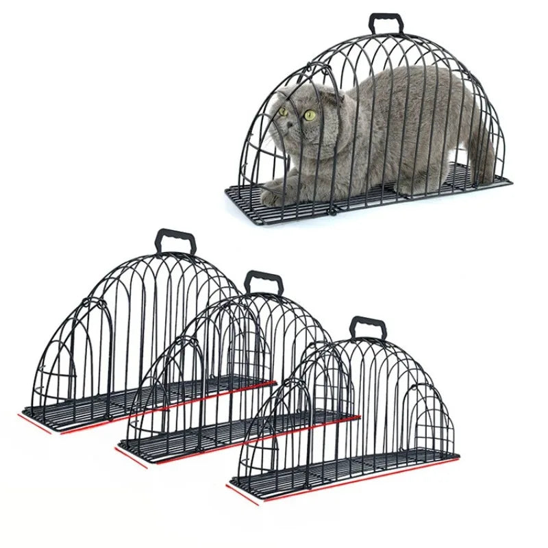 Cat Bath Cage Iron Anti-scratch Anti-bite Cage Fixed Dry Bath Double Door Cat Beauty Cage Anti-escaping Cat Accessories - Play Paws Toys
