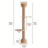 Cat Climbing Shelf Wall Mounted Four Step Stairway With Sisal Scratching Post For Cats Tree Tower Platform Jumping Pet Furniture