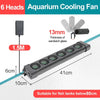 Aquarium Fish Tank Cooling Fan 220V 135°Rotation Automatic Temperature Control Heat Dissipation Cooling Fan 2/3/4/5/6 Head