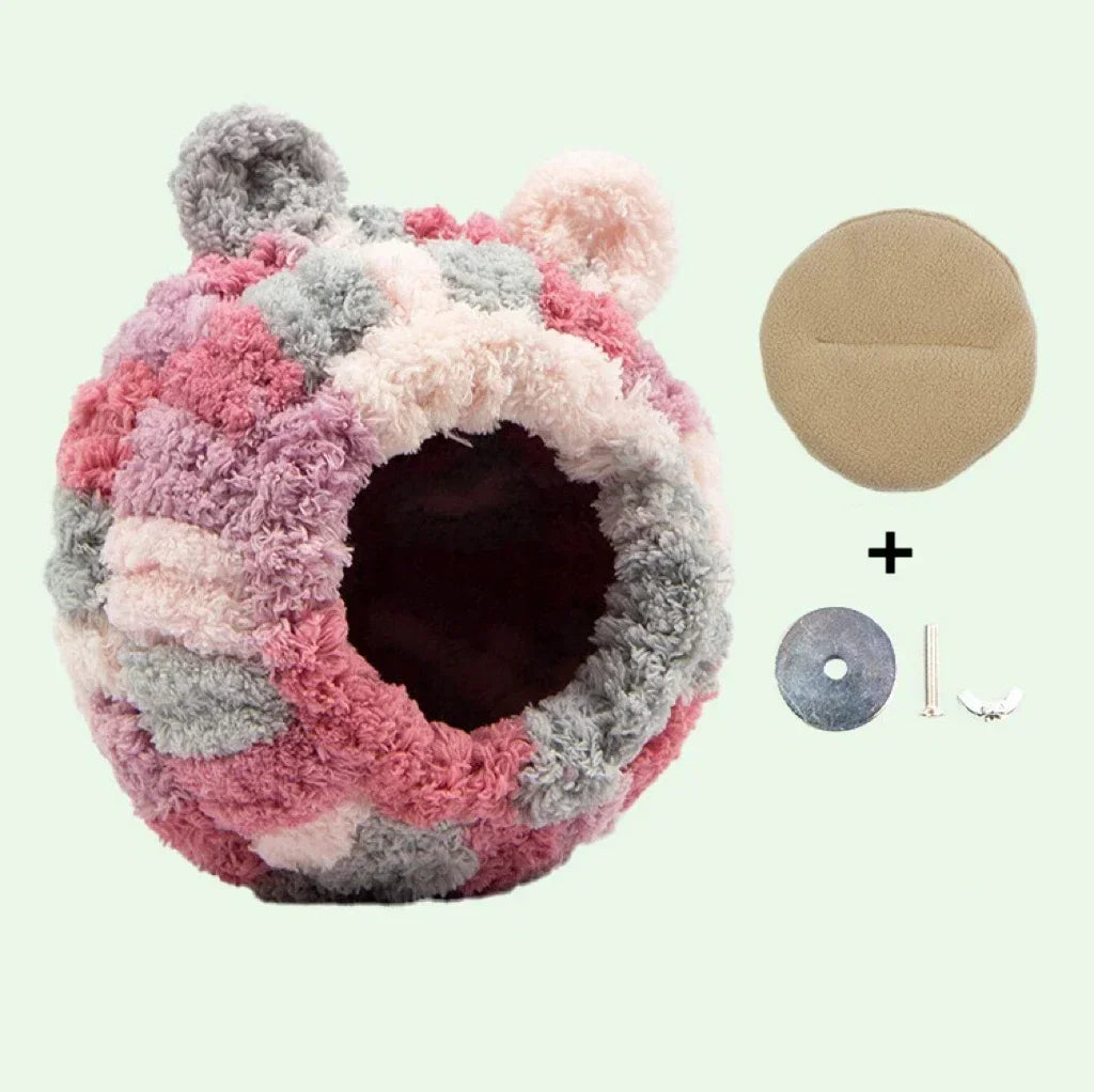 새장 Warm Bird Nest Winter House Hanging Hammock Cage Accessories Plush Hideaway for Parrot Hummingbird Decoration Bird Cages
