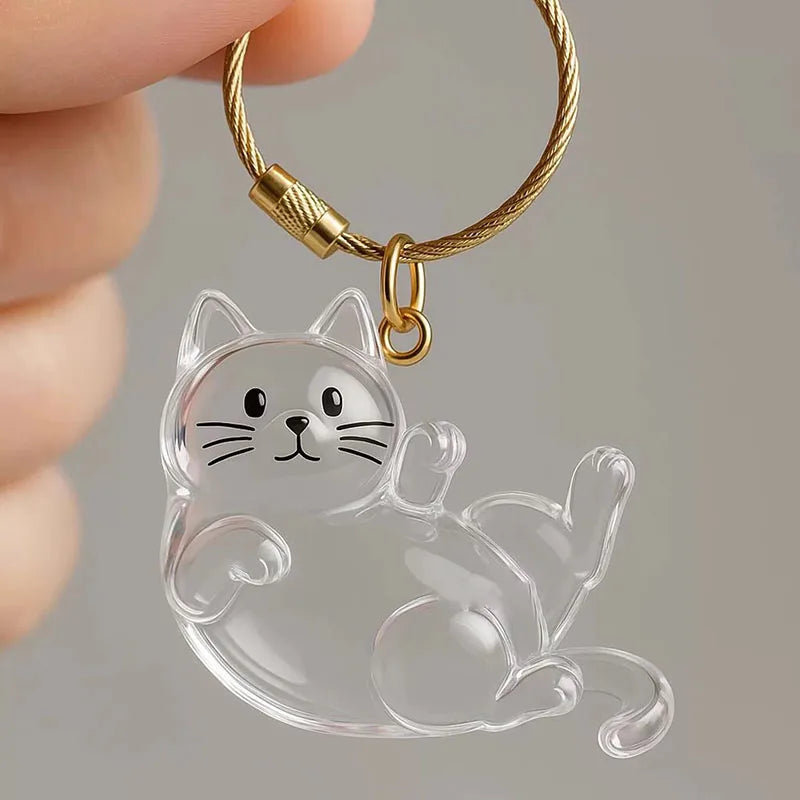 Dog Cat Hair Storage Pendant Keychain Box Couple Car Key Chains Jewelry Souvenir Pet Lover Keepsake Memorial Keychain Gift Decor