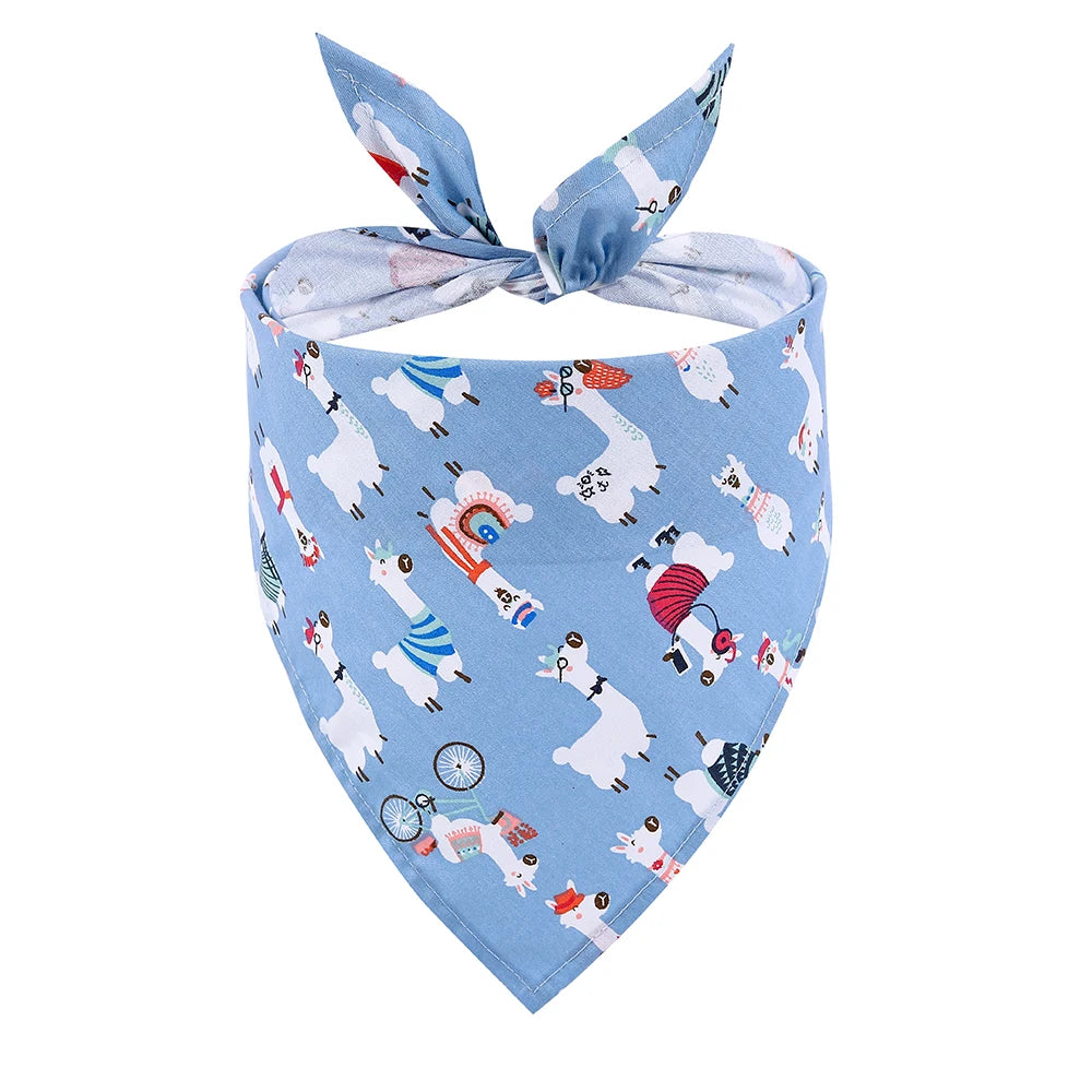 Dog Bandana Fruit Floral Spring Washable Soft Doggy Scarf Kerchief Summer Adjustable for Small Medium Large Dogs Pets