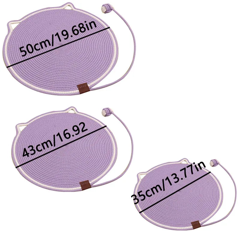 Round Cat Scratch Pad Cotton Rope Pet Sleeping Cat Scratch Board Sofa Furniture Paw Protector