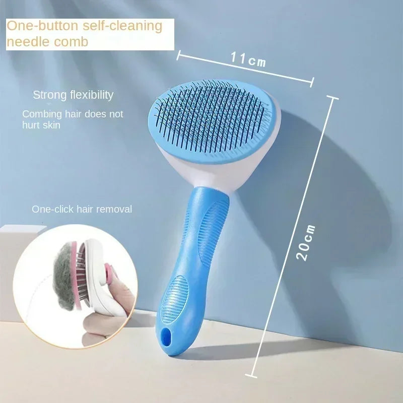 Self Cleaning Pet Hair Remover Comb Dematting Grooming Brush for Dogs Cats Essential Fur Care Tool & Pet Accessories