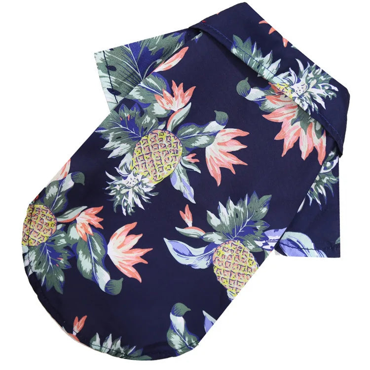 DualPet Hawaiian Dog Clothes French Bulldog Pet Clothes Summer Pet Clothing Dog Cat Shirt for Small Medium Dogs Puppy Ropa Perro