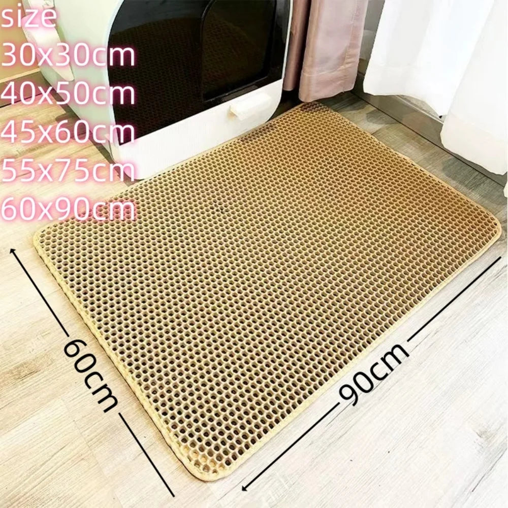 Large size Cat Litter Mat Eva Double Layer Waterproof Cat Litter Mat Pet Litter Box Mat Pet Toilet Cat Mat Cat Toilet Mat - Play Paws Toys