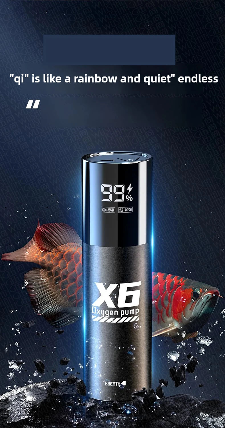 5W USB Rechargeable Oxygen Pump for Outdoor Fishing/Aquarium, Portable Aerator with 48H Runtime for Night Fishing