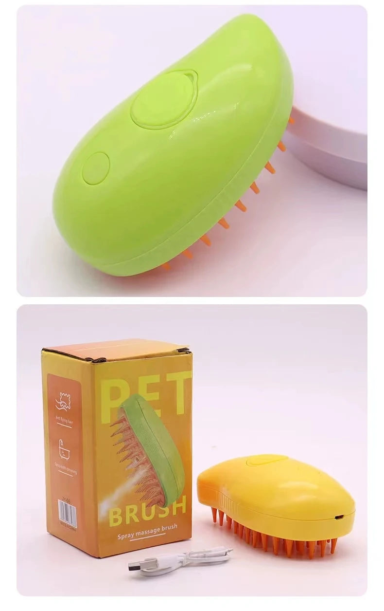Electric 3-in-1 Pet Hair Brush - Steam Spray Massage Hair Removal Comb for Dogs And Cats Anti-Flying Hair Cleaning Brush