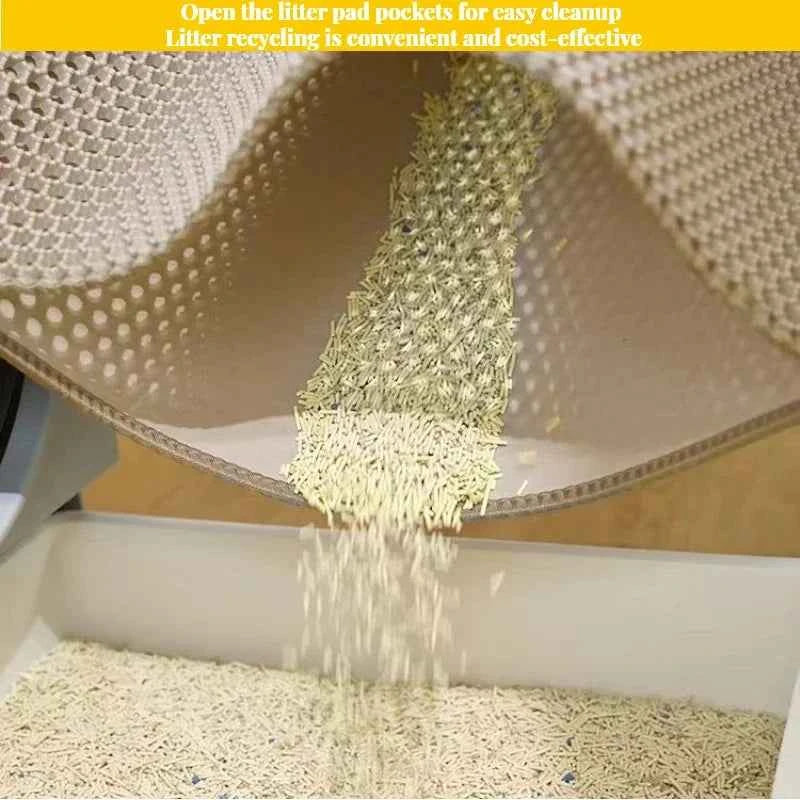 Cats Litter Mat Double Layer EVA Cat Litter Pad Large Hole Anti-Slip Sand Bowl Filter Mat Sandbox Mat for Cat Cats Accessories