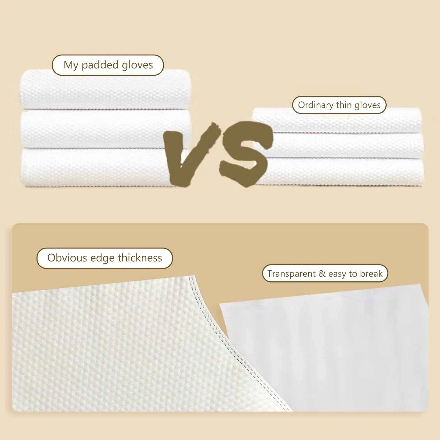 SEAMETAL 6Pcs Thicken Pet Wipes Gloves Deep Cleaning Dog & Cat Wipes Disposable Cleaning Gloves for Pet Care Cat Dog Supplies