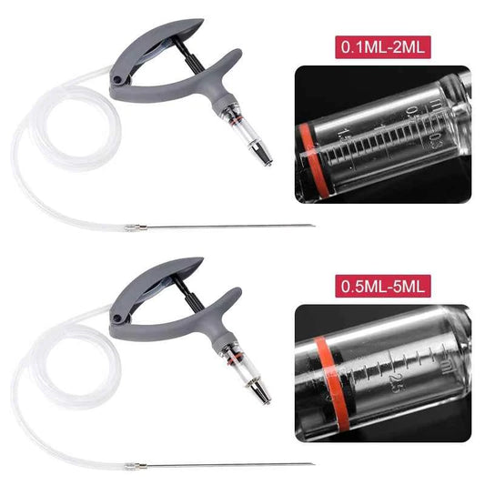 1ml-10ml Veterinary Automatic Continuous Syringe Adjustable Vaccine Injection 10pcs Needle for Livestock Pig Cow Sheep Chicken
