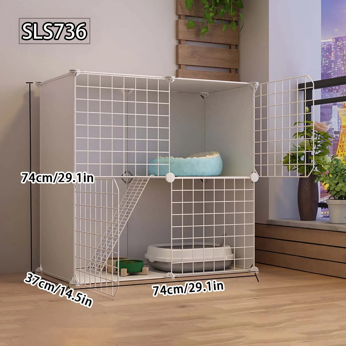 Cat Cage for Home Use, Indoor Free Space Cat House, Cat Shelter, Cat Nest, Pet Cage, Three-Story Small Cat Villa - Play Paws Toys
