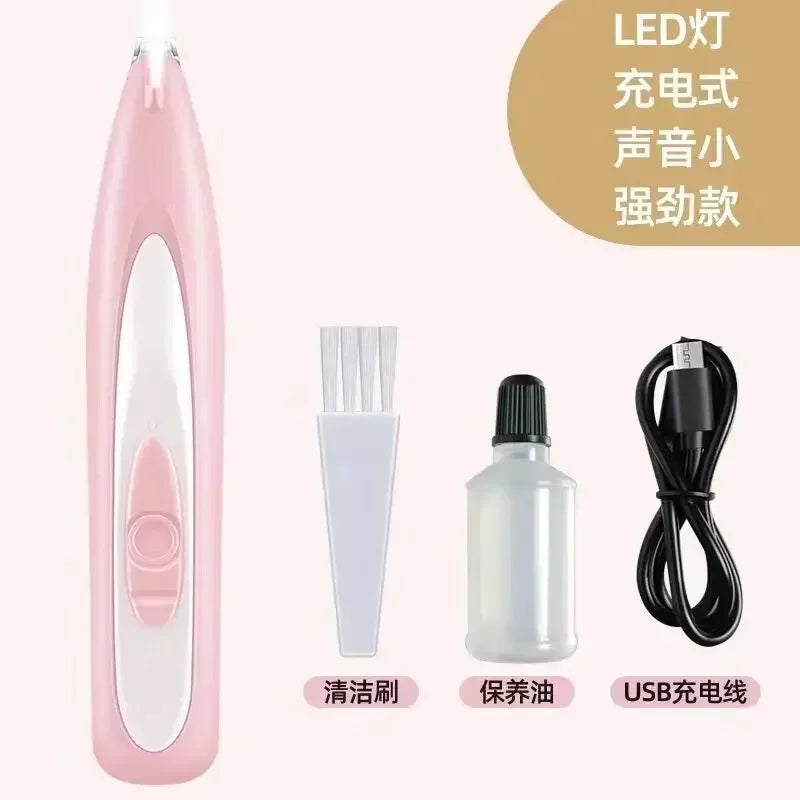 Electric Dog Cutter Pet Foot Hair Trimmer Cat Grooming Hairdresser Scissors Butt Ear Pedicator Mute Cat Claw Pedicure Artifact