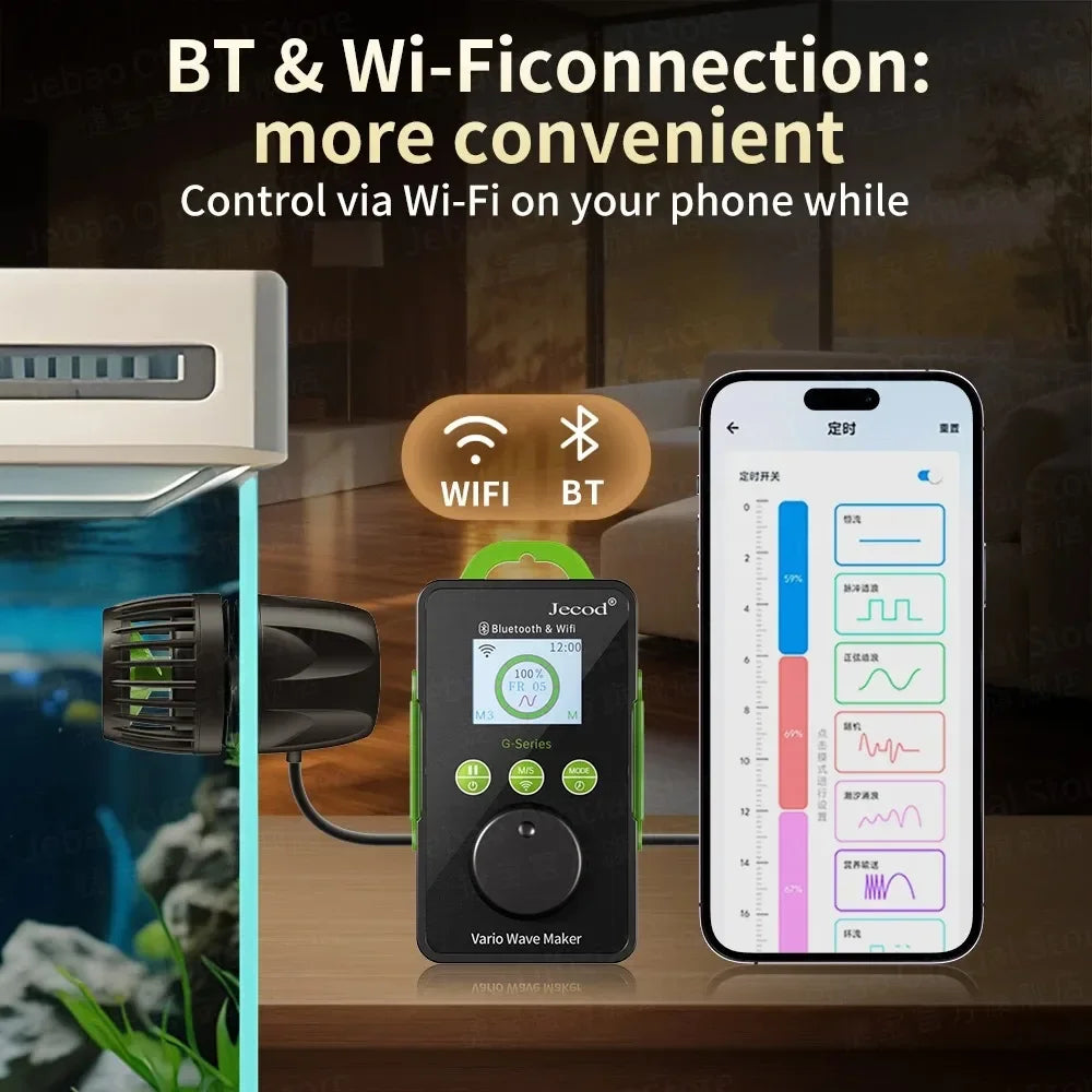 Jecod Jebao New GMP Series Cordless Aquarium Vario Wavemaker Pump WIFI Bluetooth APP Controlled for Marine Coral Reef Fish Tank