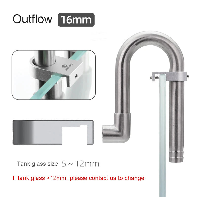AQUAPRO Mini Skimmer Stainless Steel Inlet Outlet Pipes Inflow Outflow Shrimp Water Filter Aquarium Fish Tanks Accessories