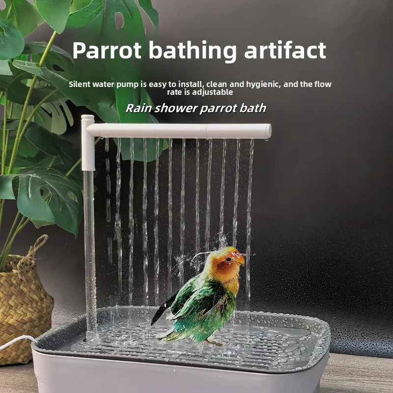 Bird Daily Use Bathtub Bird Shower Basin for Health Tabletop Parrots Bathing Parrot PeonyBath Automatically Circulates Bird Bath
