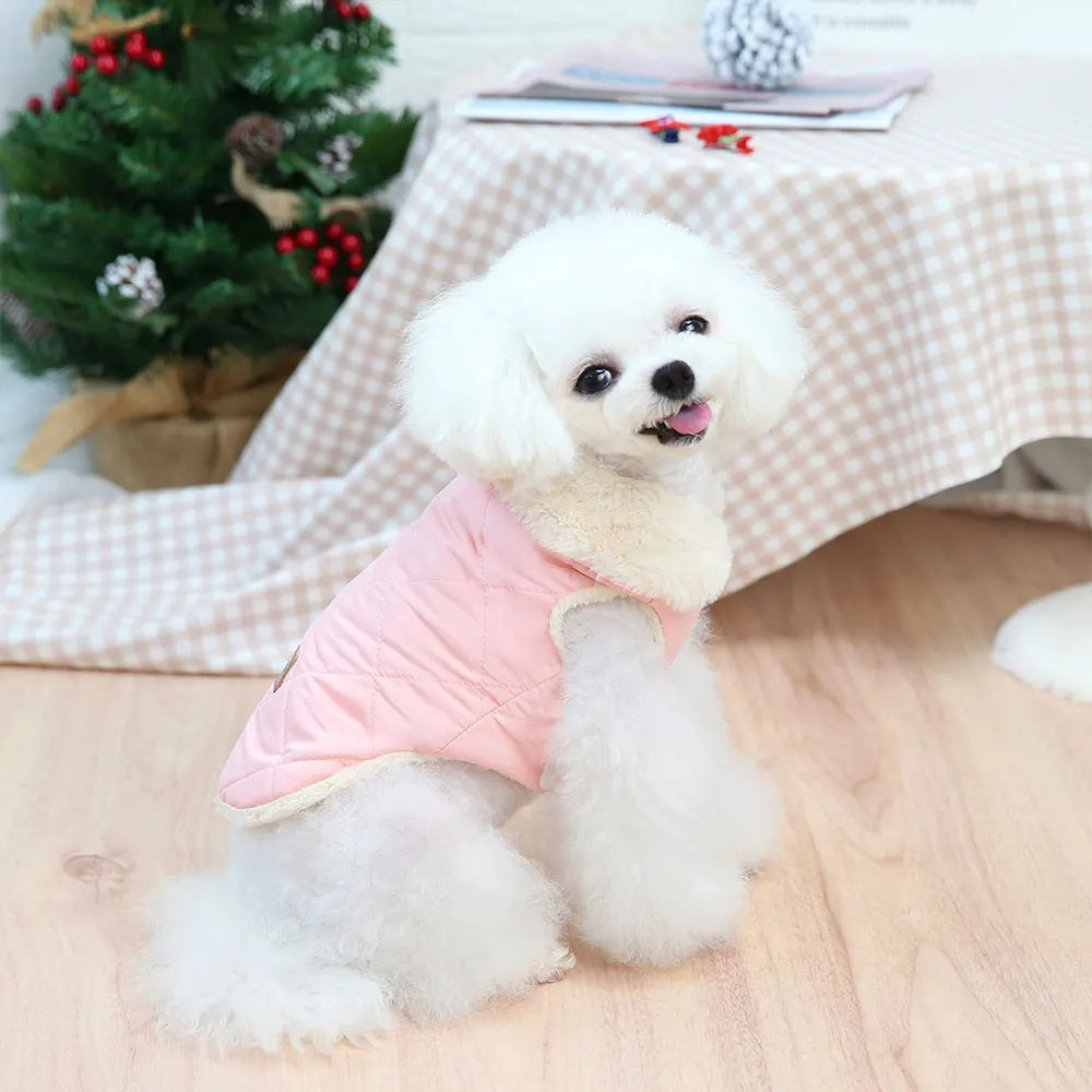 Soft Warm Pet Jacket Clothes 3 Colors Winter Puppy Dogs Cats Clothing Pet Outfits French Bulldog Chihuahua Pug Coat Vest S-XXL