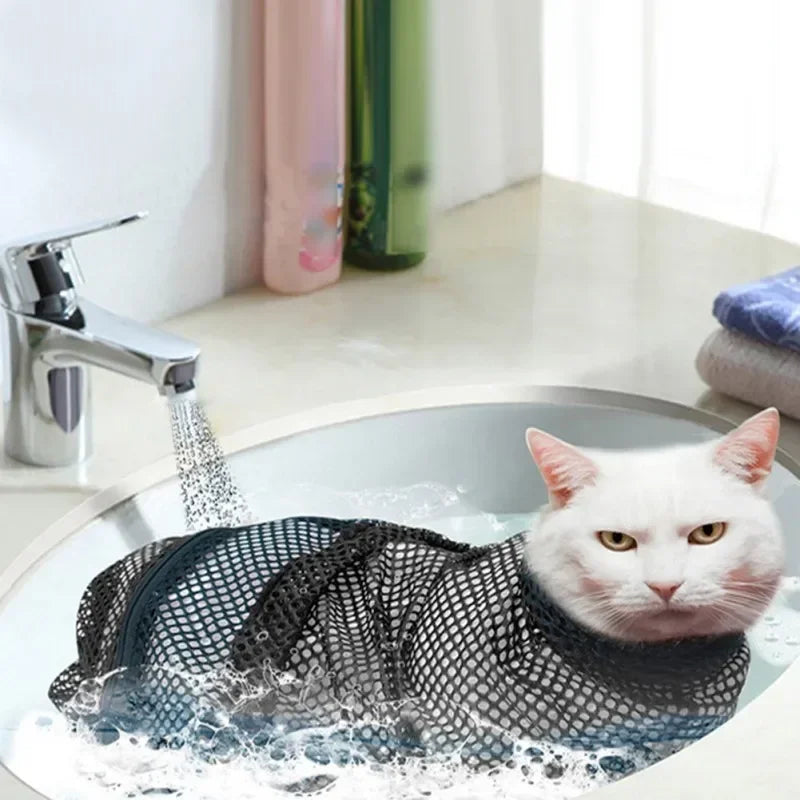 Cat Grooming Mesh Washing Bags for Pet Bathing Nail Trimming Injecting Anti Scratch Bite Restraint Anti-escape Cat Bag - Play Paws Toys