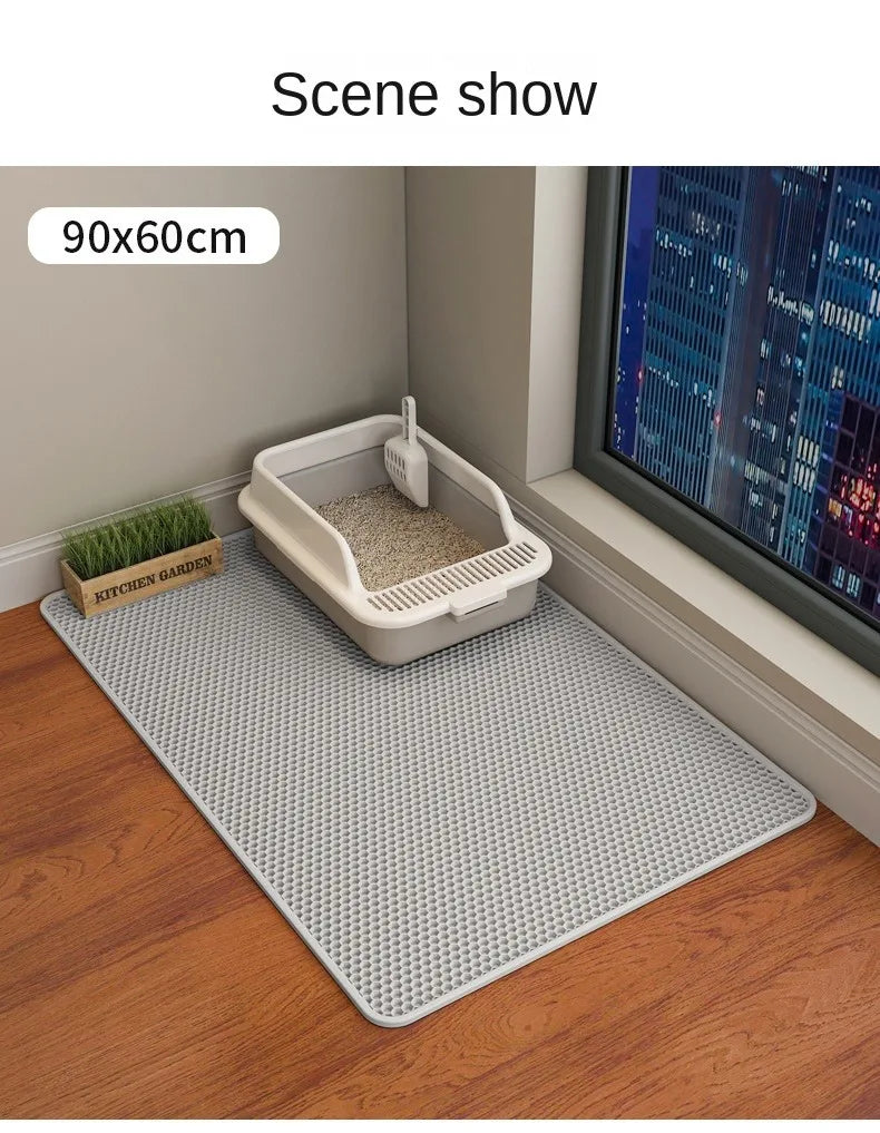 Large size Cat Litter Mat Eva Double Layer Waterproof Cat Litter Mat Pet Litter Box Mat Pet Toilet Cat Mat Cat Toilet Mat - Play Paws Toys