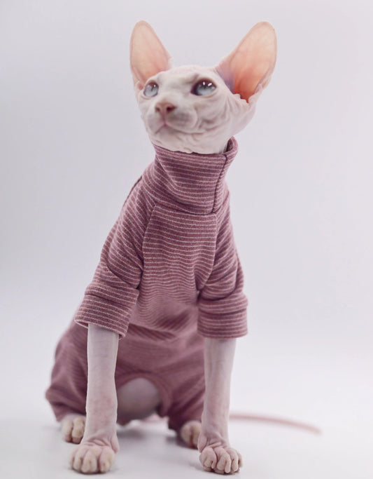 Hairless Cat Clothes Warm and Soft Four-Legged Hoodie for Sphynx Cats for Autumn and Winter for Devon Rex, Cornish - Play Paws Toys