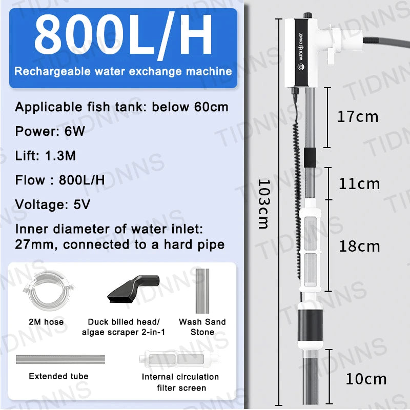 Powerful Suction Aquarium Electric Syphon Operated Fish Tank Sand Washer Vacuum Gravel Water Changer Siphon Filter Cleaner