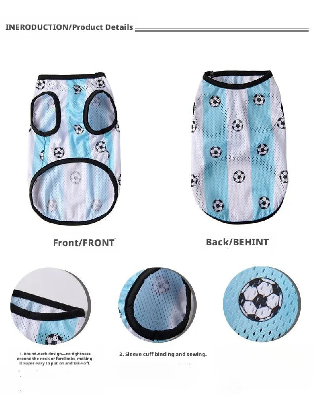 Lightweight Mesh Dog Jersey for Spring And Summer Breathable Pet Clothing Comfortable Doggy Shirt