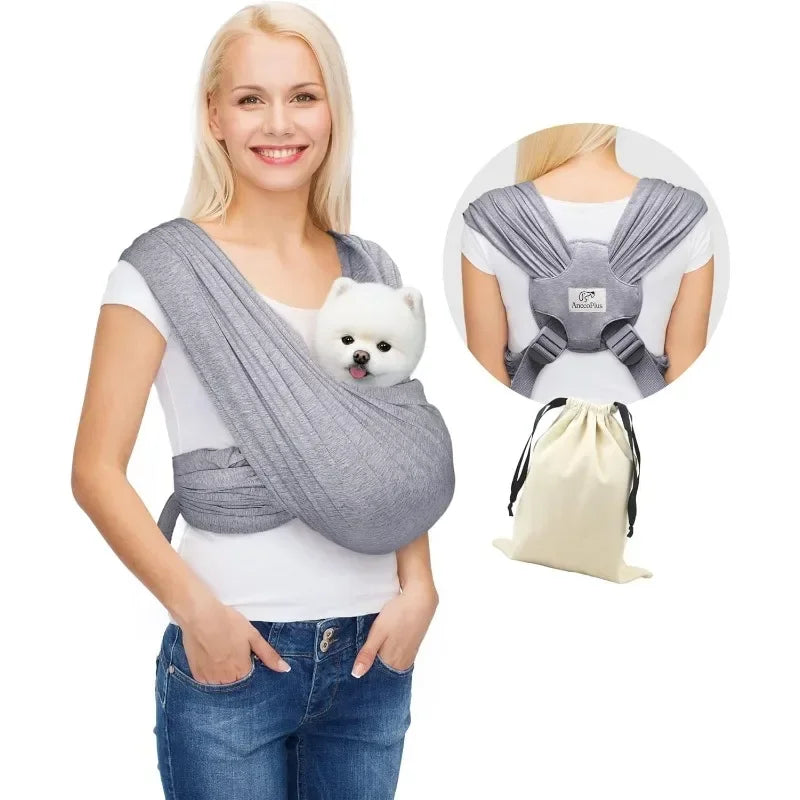 Dog Carrier for Small Dogs Front Facing Dog Carrier Sling Hands Free Cat Sling Size Adjustable Soft Cotton - Play Paws Toys