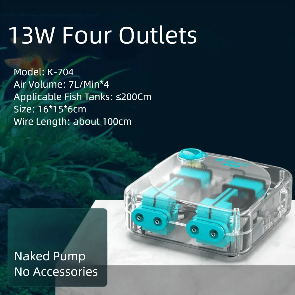 Ultra Silent Aquarium Air Pump Low Noise Silent Operation Automatic Mute Aerator Pump High Power Adjustable