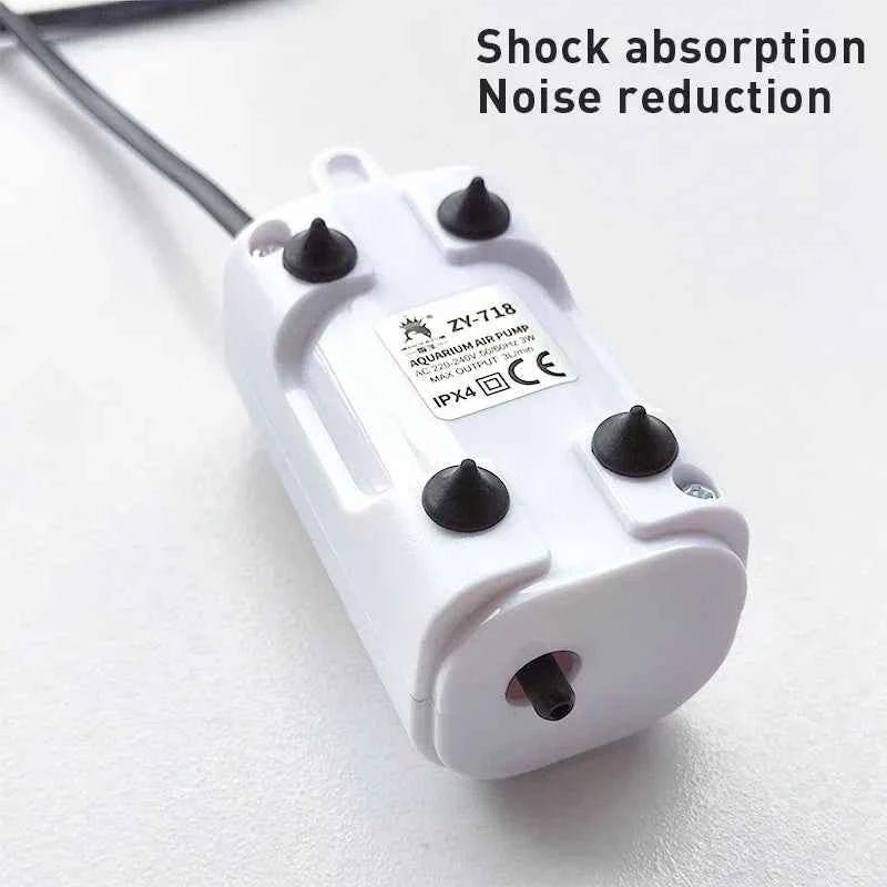3W Silent Aquarium Air Pump Ultra Silent Fish Tank Air Compressor 220V-240V 110V Bubble Pump for Aquarium Oxygenation