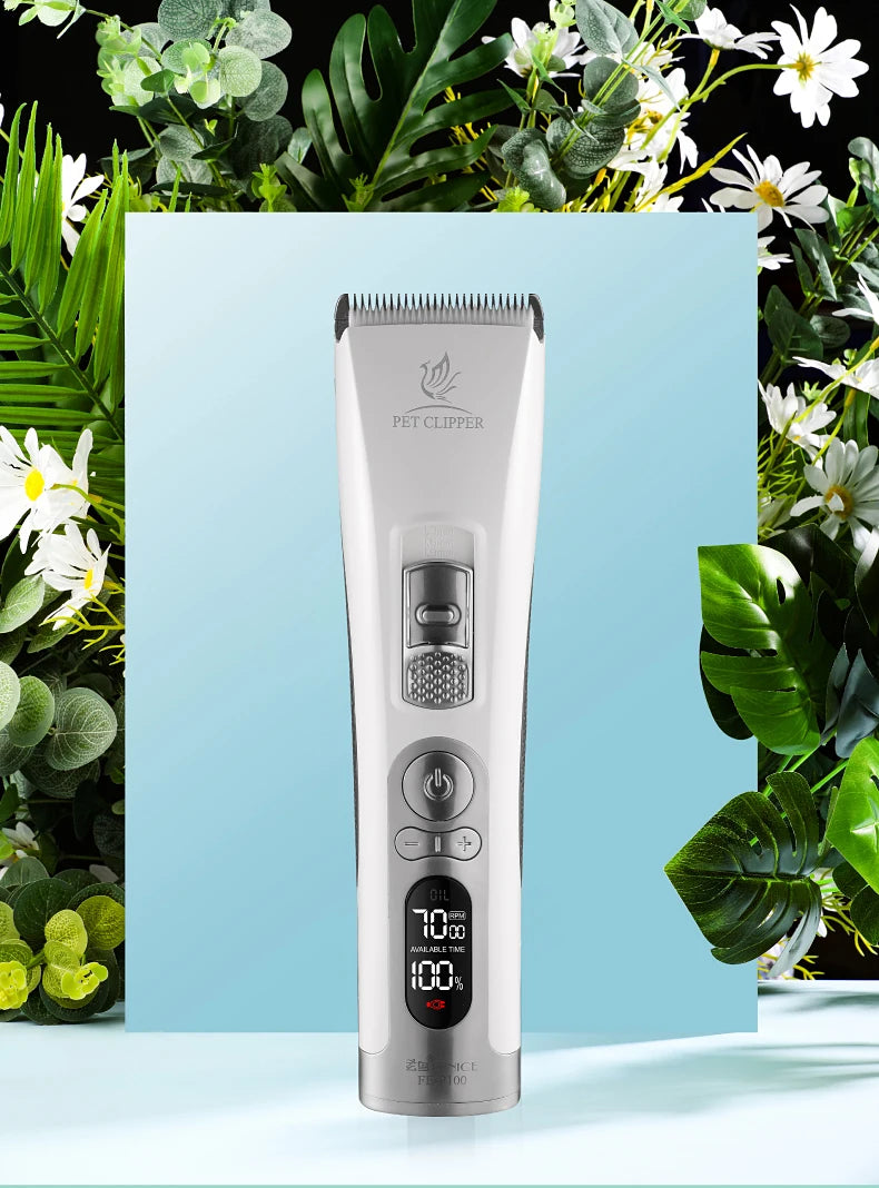 Fenice Clipper Dogs Professional LCD Screen Pet Cat Clippers Electrical Grooming Trimmer Rechargeable Haircut Machine Animals