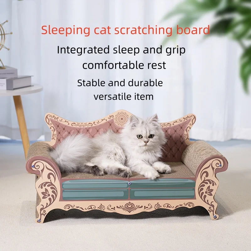 Cat scratch board, cat nest sofa, cat bed integrated, L-shaped vertical, wear-resistant, non shedding, irregular circular, large - Play Paws Toys