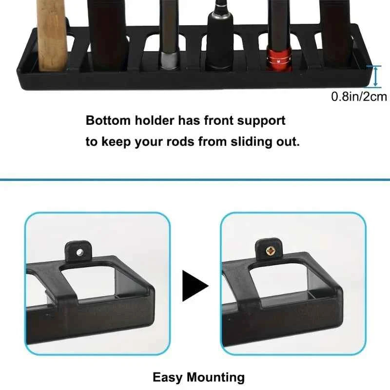 Easy-Install Fishing Rod Bracket Wall Mounted Foam Grip Storage Rack Fishing Tools Rod Holder Fishing Accessories Equipment