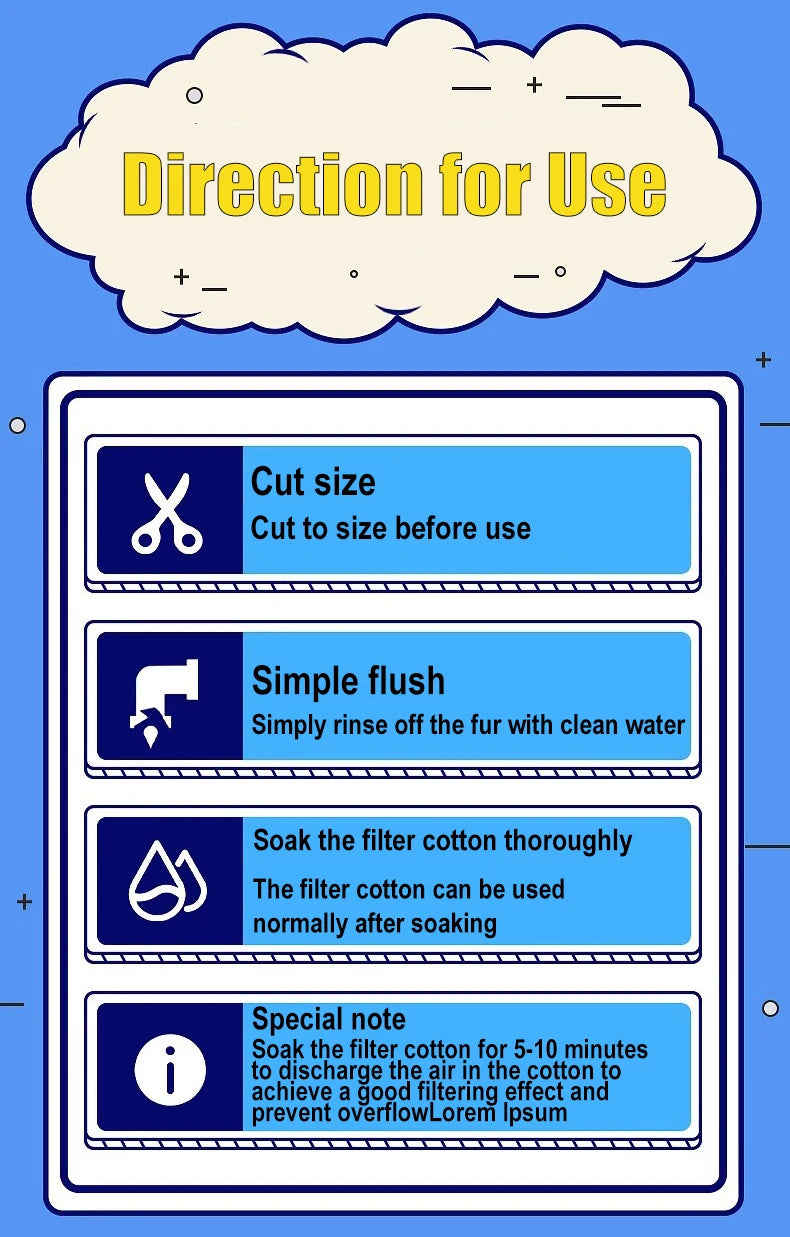 Aquarium 8D Sponge Fish Pond Tank Filter Cotton Pad 8 Layers Cleaning Purifier Water Purification Accessories without Glue