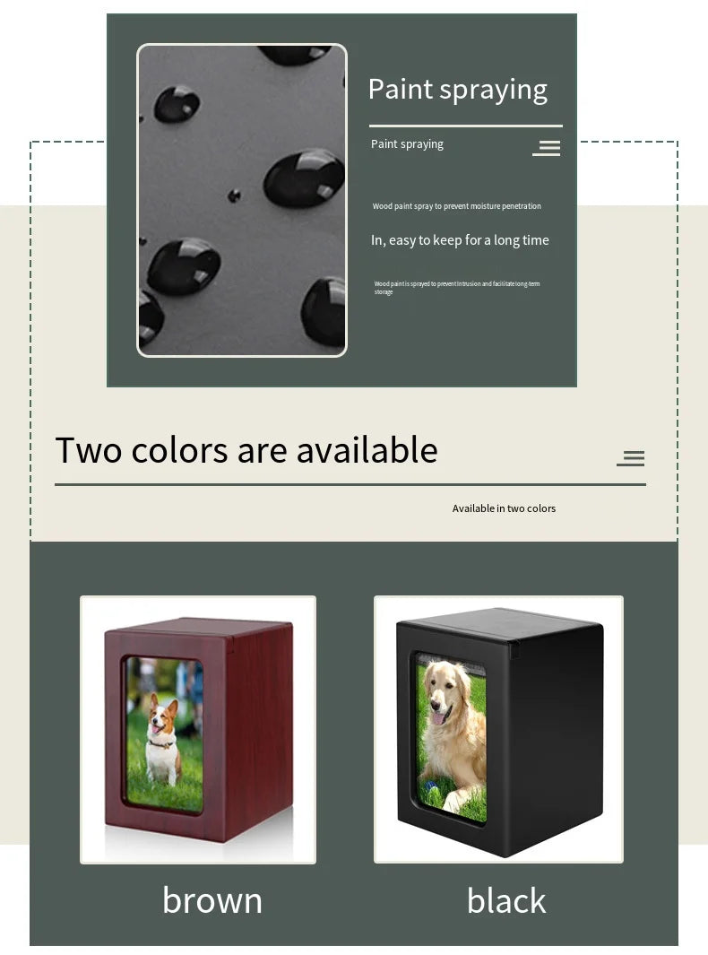 Wooden Pet Dog Cat Urn Photo Cinerary Casket Memorial Box urnen voor menselijk as  cat memorial