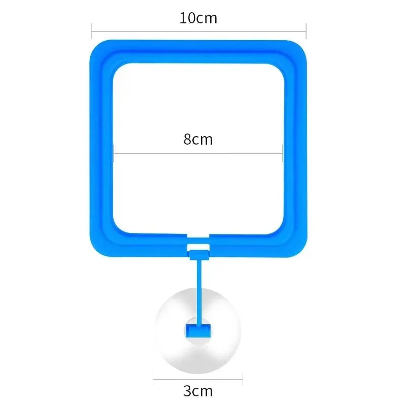 Aquarium Feeding Ring Fish Tank Station Floating Food Tray Feeder Square Circle Accessory Fish Foods Feeder Suction Cup Black