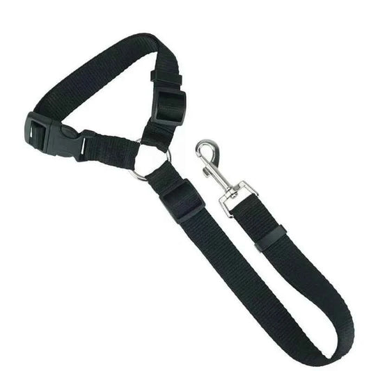 Solid Color Two-in-one Pet Car Seat Belt Nylon Lead Leash Backseat Safety Belt Adjustable Dogs Harness Collar Pet Accessories