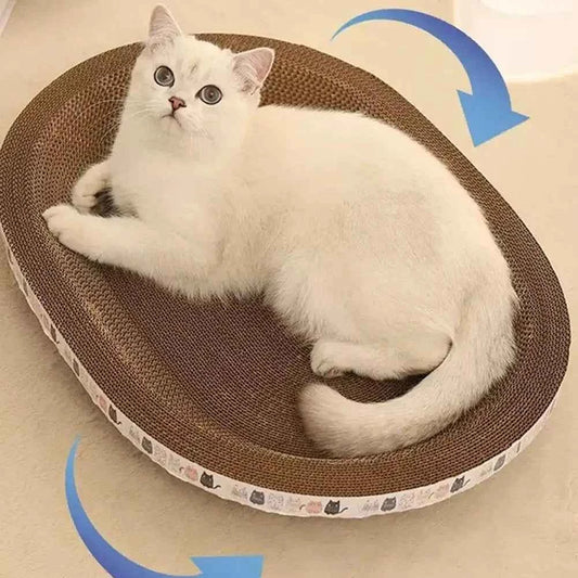 Winter Corrugated Cat Scratcher Cat Scrapers Round Oval Grinding Claw Toys for Cats Wear-Resistant Cat Bed Nest Cat Accessories
