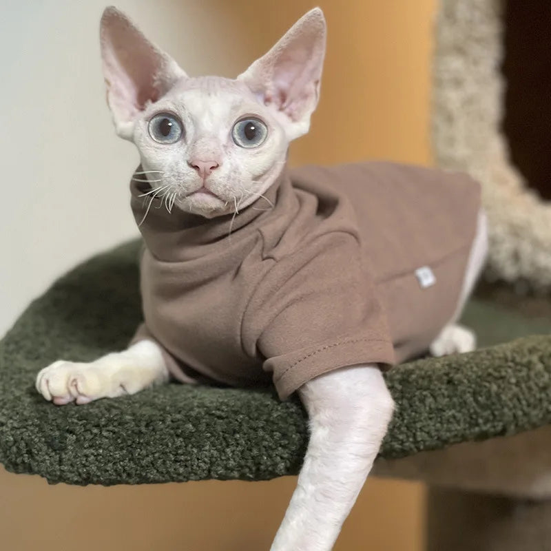 Sphynx Cat Clothes Baby Soft Cotton Fall Winter Kitten Small Dog Clothes for Cornish Devon Cat Costume Hairless Pet Clothes - Play Paws Toys