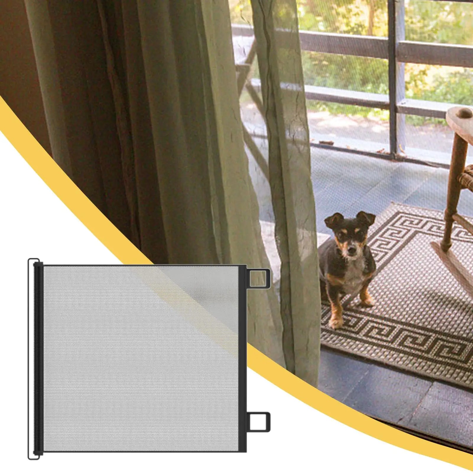Retractable Gate Indoor Retractable Pet Gates for Dogs Stair Door Partition Childproof Net Cat Baffle No-Drill for Deck Kitchen - Play Paws Toys