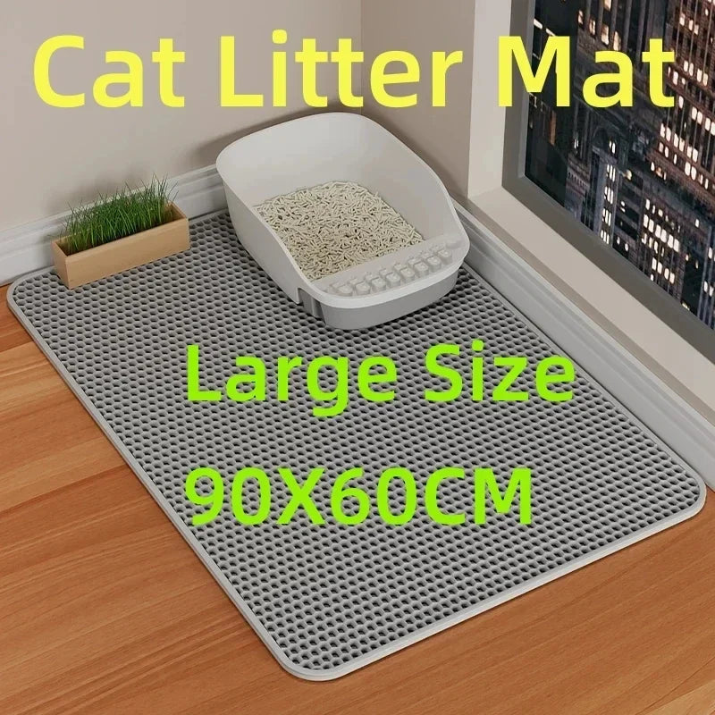 Cat Litter Mat Waterproof Double Layer Pet Litter Box Mat Pet Toilet Cat Mat Nonslip Sand Cat Washable Mat Pet Clean - Play Paws Toys