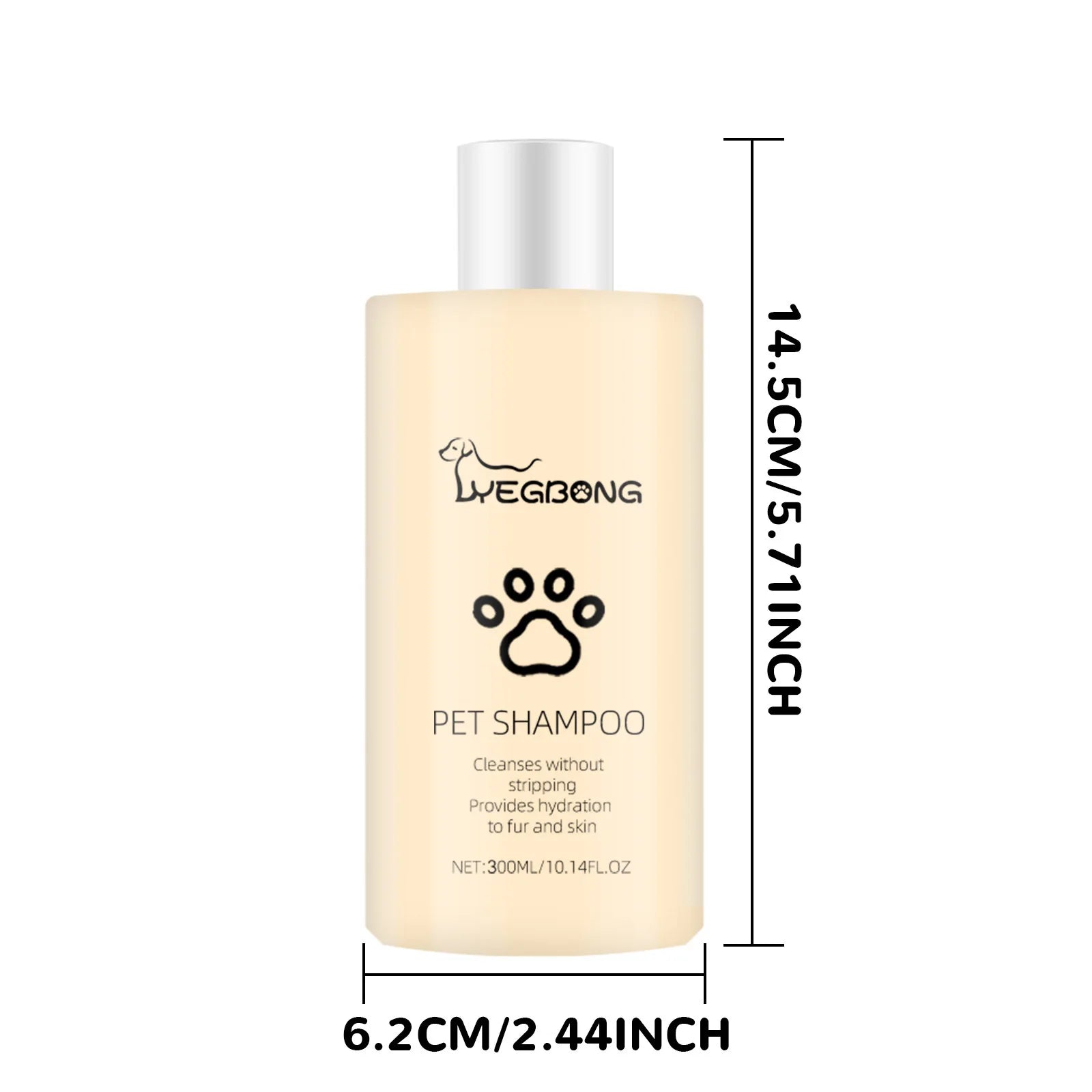 YEGBONG Dog Wash Shampoo: Flea & Mite Killer, Dirt Removal - Anti-Itch, Deodorizing & Moisturizing Formula for Softening Coat