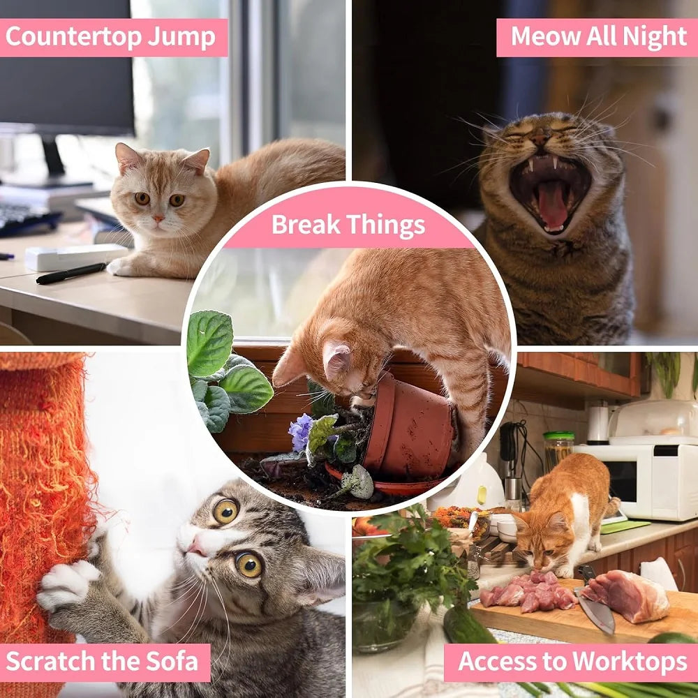 Cat Stop Meowing Collar,Remote Control/Automatic Two-in-one Anti-Meow Training Collar, Cat Accessories Shock Collar with Remote